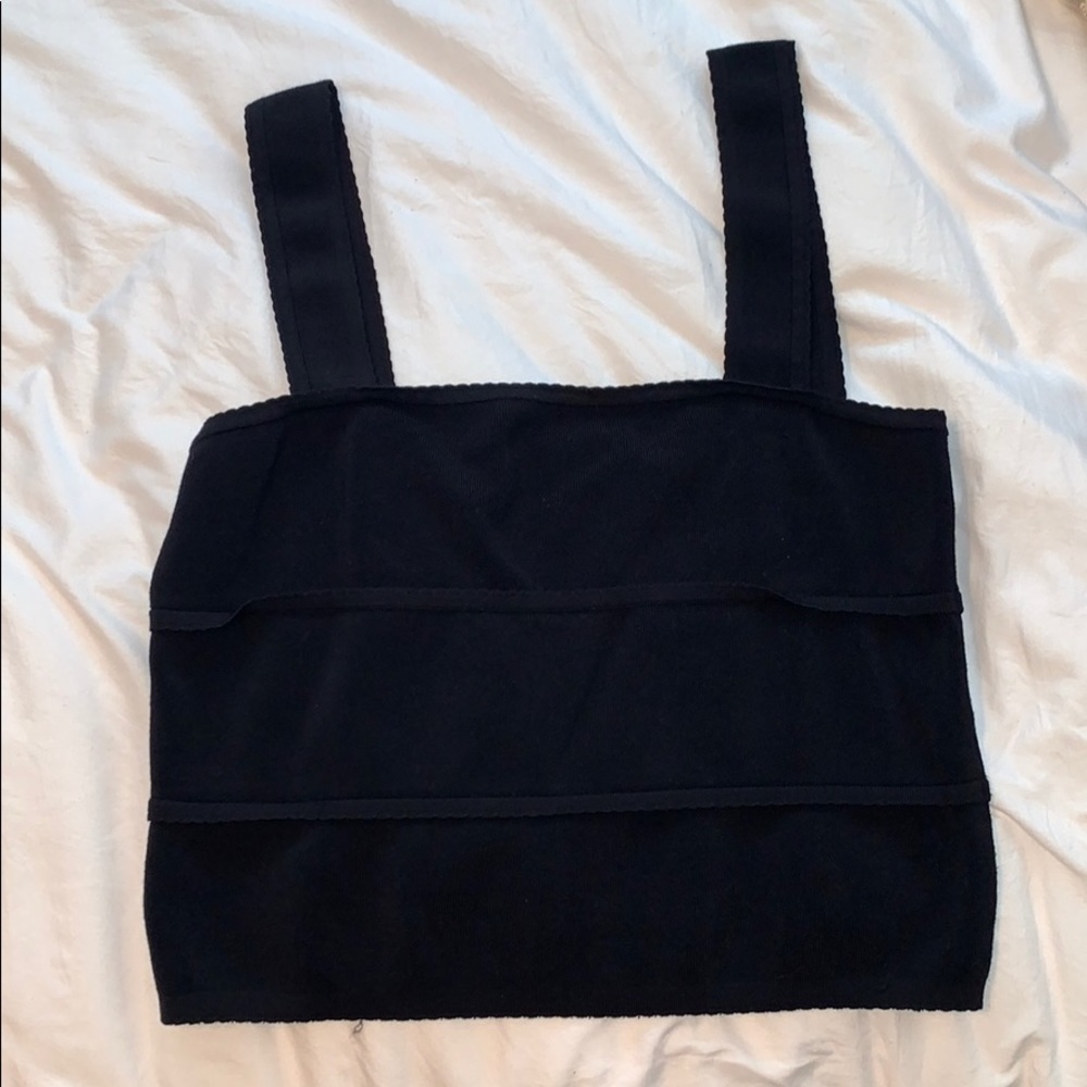 Black Squareneck Crop Top